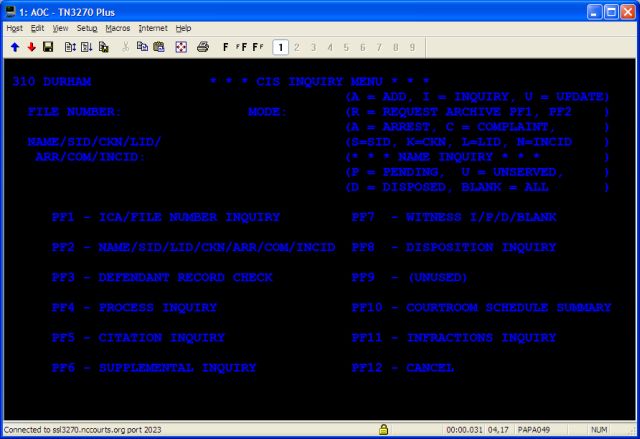 ACIS Search Screen